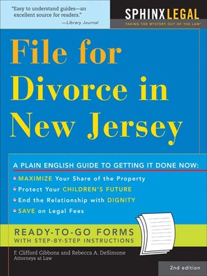 cover image of File for Divorce in New Jersey
